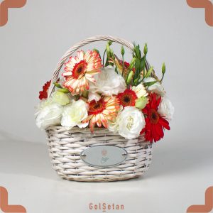 سبد گل لیسیانتوس و ژربرا