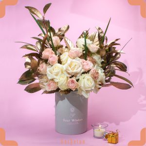 باکس گل زیبای رز طلایی
