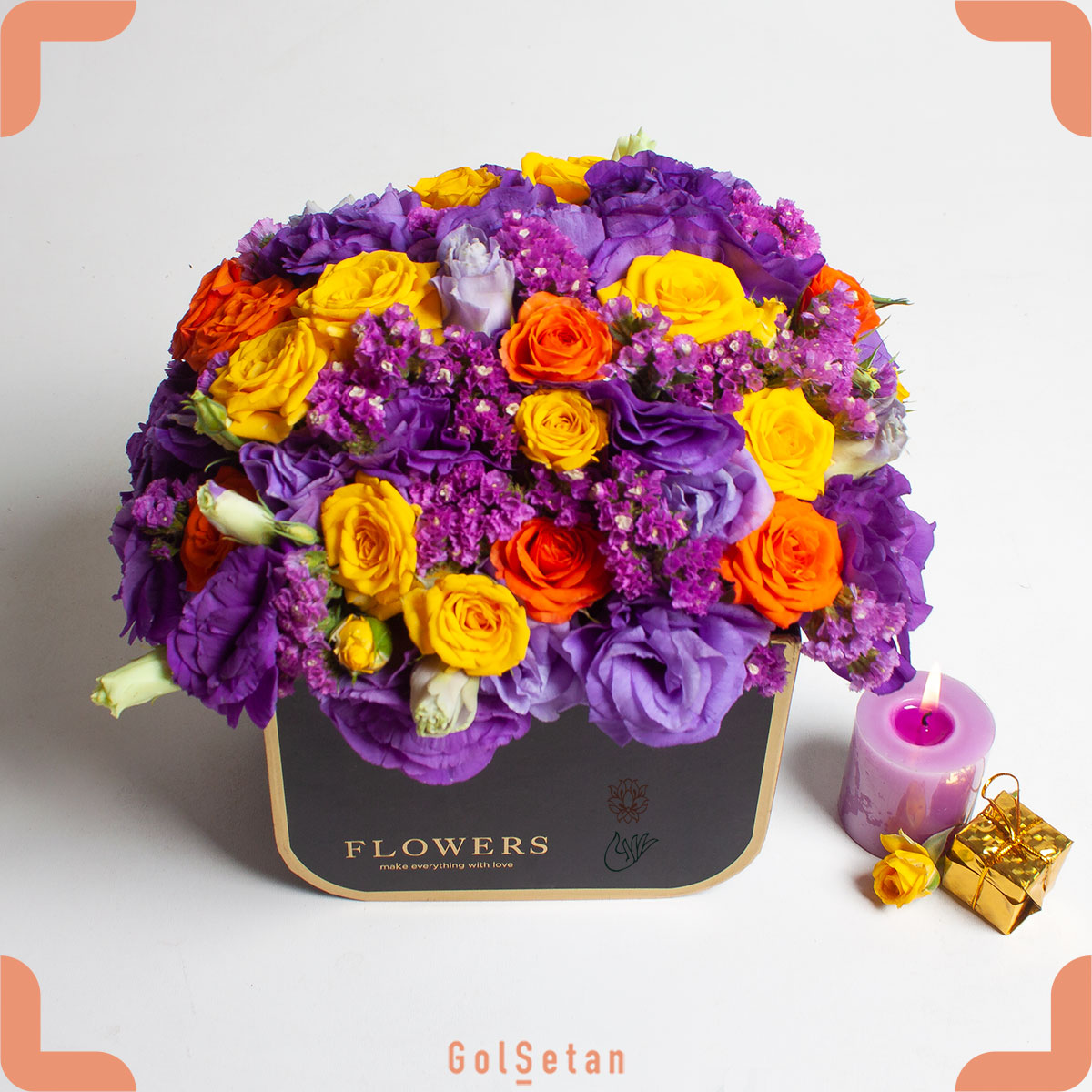 lisianthus-rose-box باکس گل شادناز رنگارنگ و لطیف