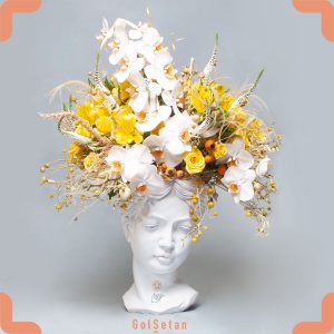 باکس گل ارکیده سفید زرد