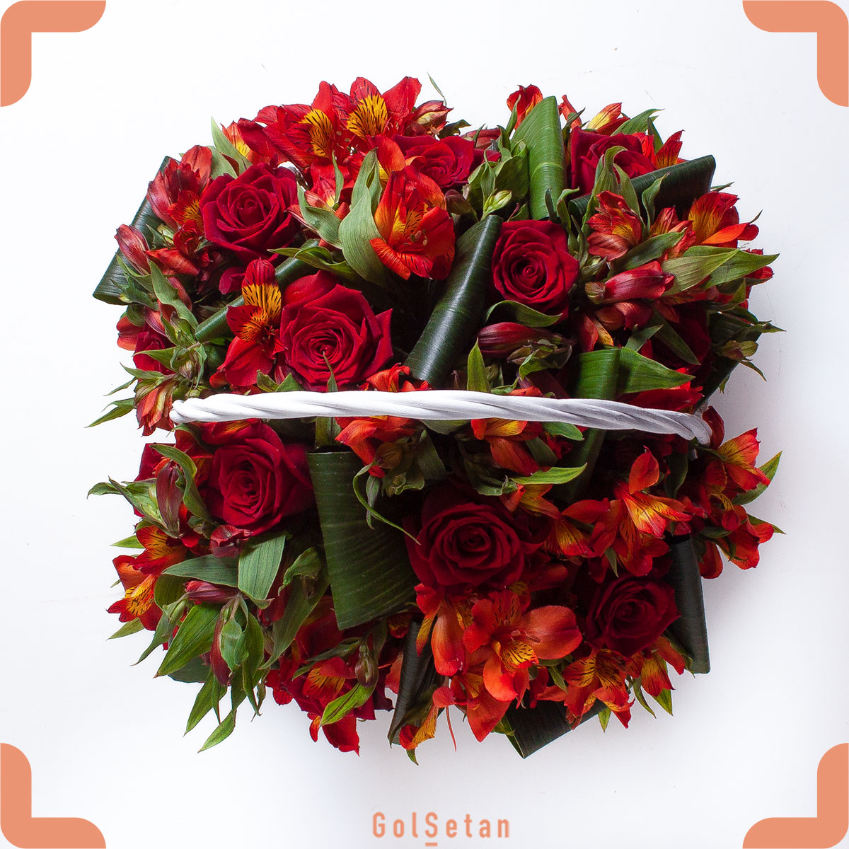 roses-alstroemeria-basket سبد گل رز و آلستر هدیه ای زیبا و خاص