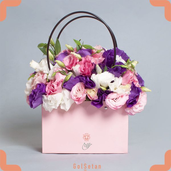 باکس گل لیسیانتوس رنگارنگ هدیه ای دوست داشتنی