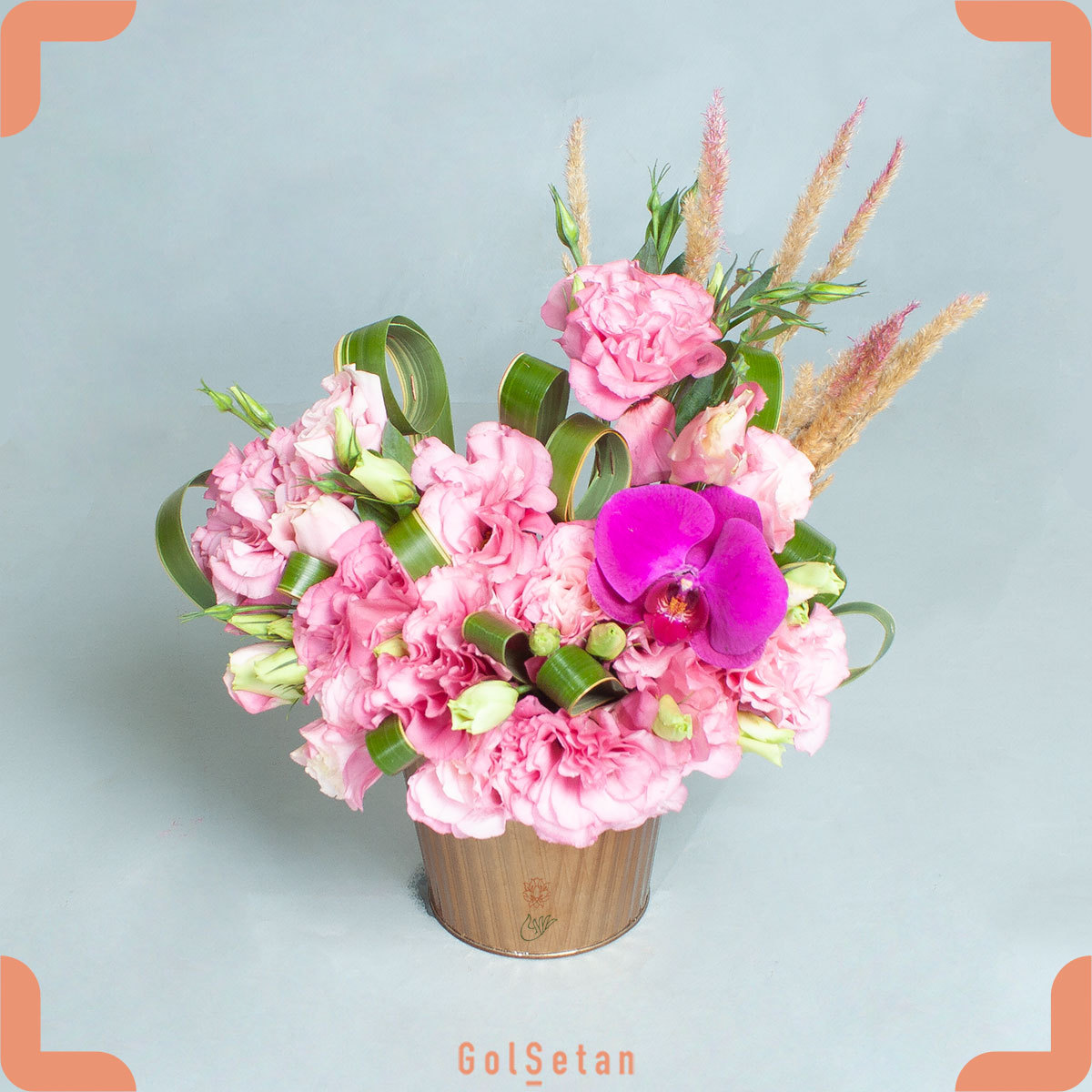 lisianthus-orchid-flower-box باکس گل لیسیانتوس و ارکیده مینا