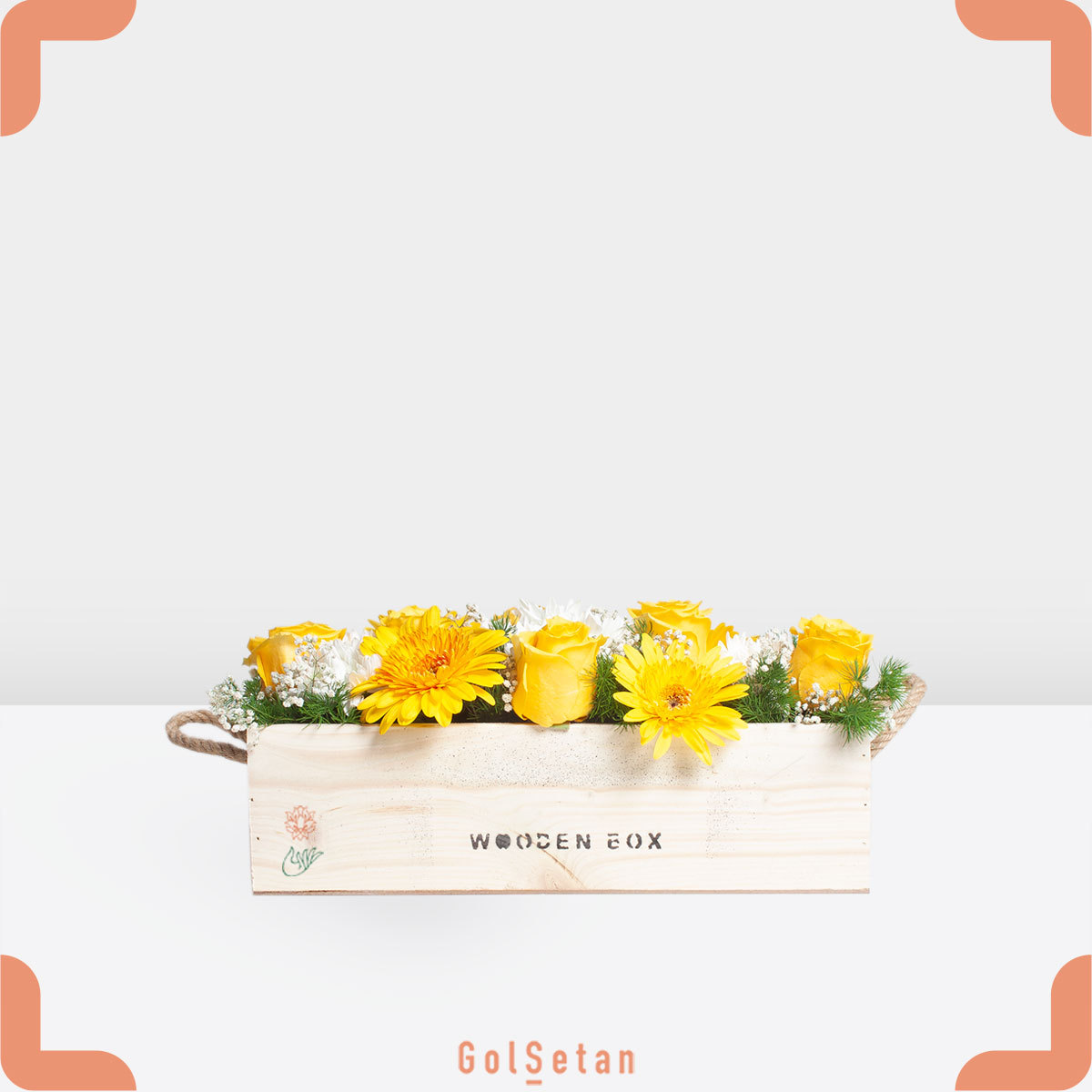 yellow-rose-gerbera-box باکس گل رز زرد و ژربرا زیبا و شاد