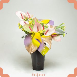 باکس آنتوریوم سبز صورتی زیبا