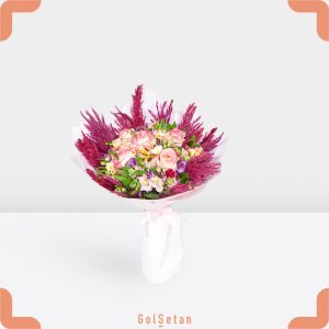 دسته گل رز جمیلا صورتی هدیه ای شاد و جذاب