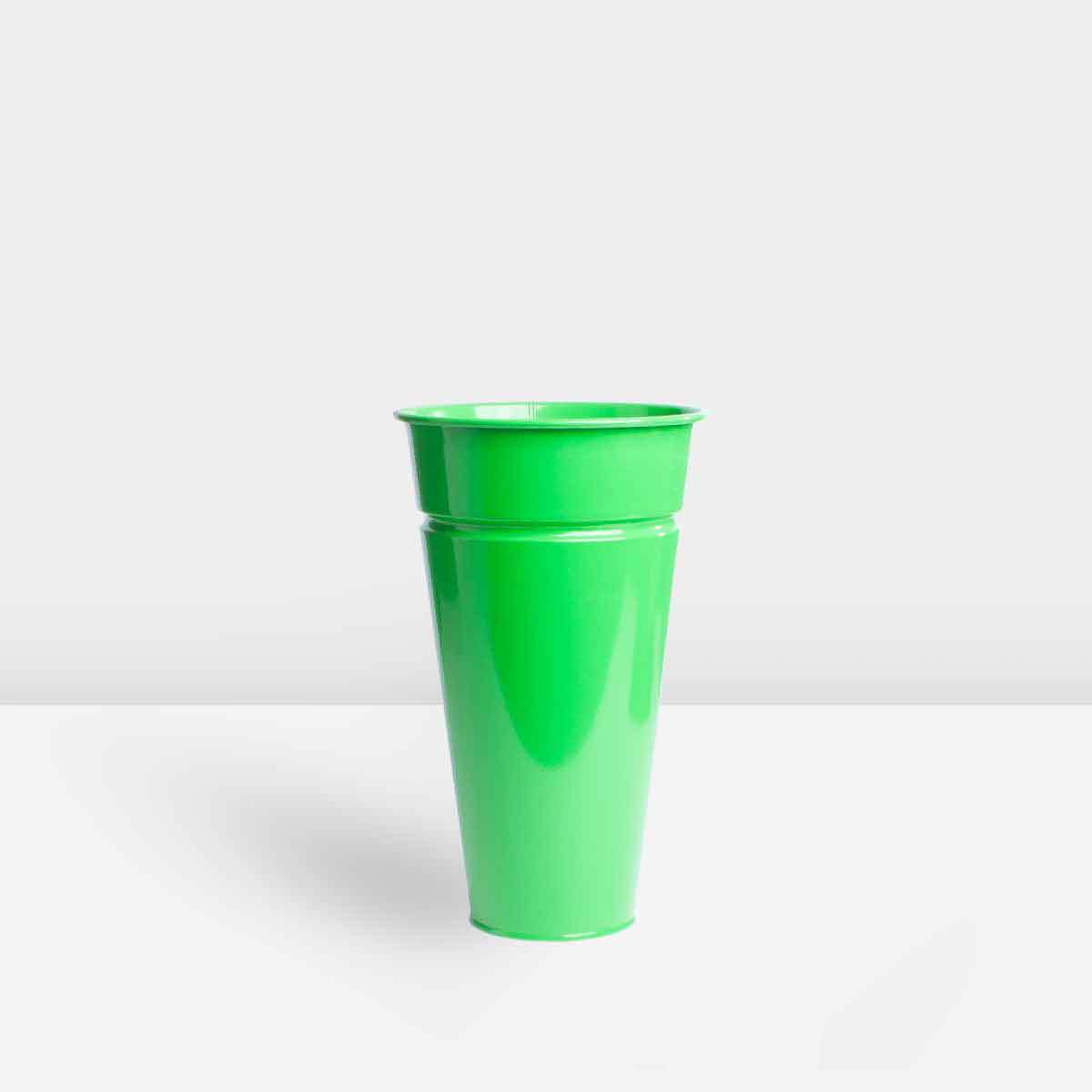 green-cylindrical-metal-pot گلدان فلزی استوانه سبز