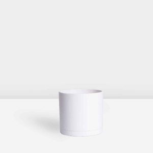 گلدان مواد آلی استوانه سفید