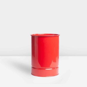 گلدان فلزی استوانه متوسط قرمز