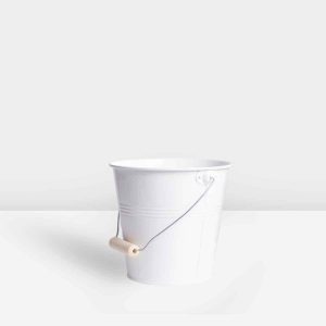 گلدان فلزی دسته دار سفید