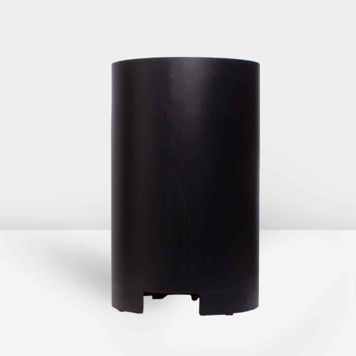 black-metal-vase-cylindrical گلدان استوانه مشکی فلزی پایه دار بلند