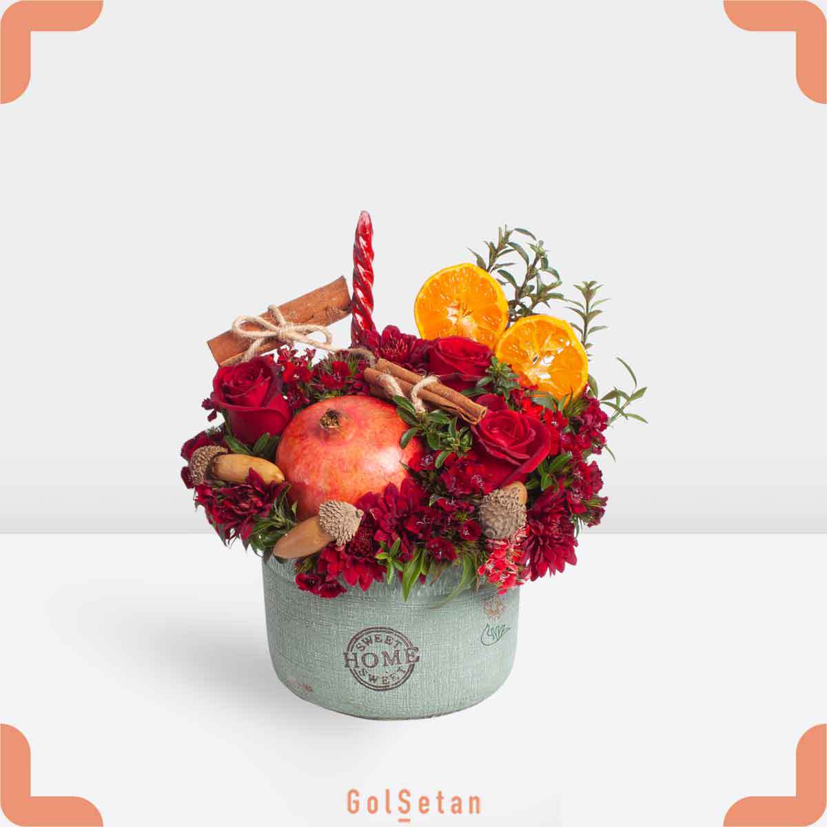 red-dianthus-rose-chrysanthemum-box باکس رز و داوودی و قرنفل خاص و شیک