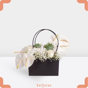 باکس آنتوریوم و داوودی سفید ترحیم