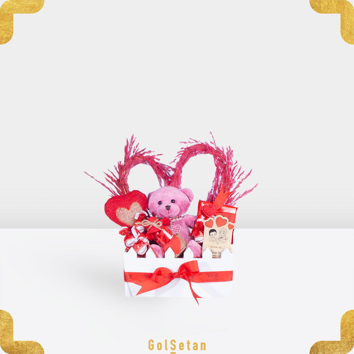 pink-tedy-chocolate-box باکس شکلات و خرس تدی ولنتاین