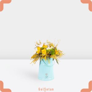 باکس گل داوودی سفید زرد