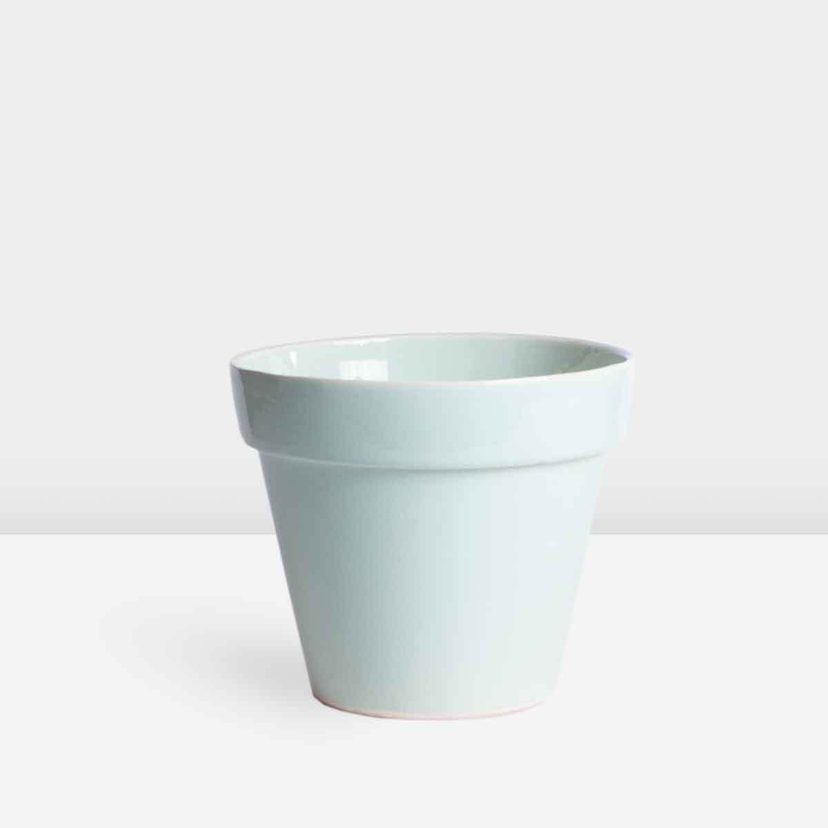 large-edged-green-ceramic-pot گلدان سرامیکی لبه دار بزرگ سبز