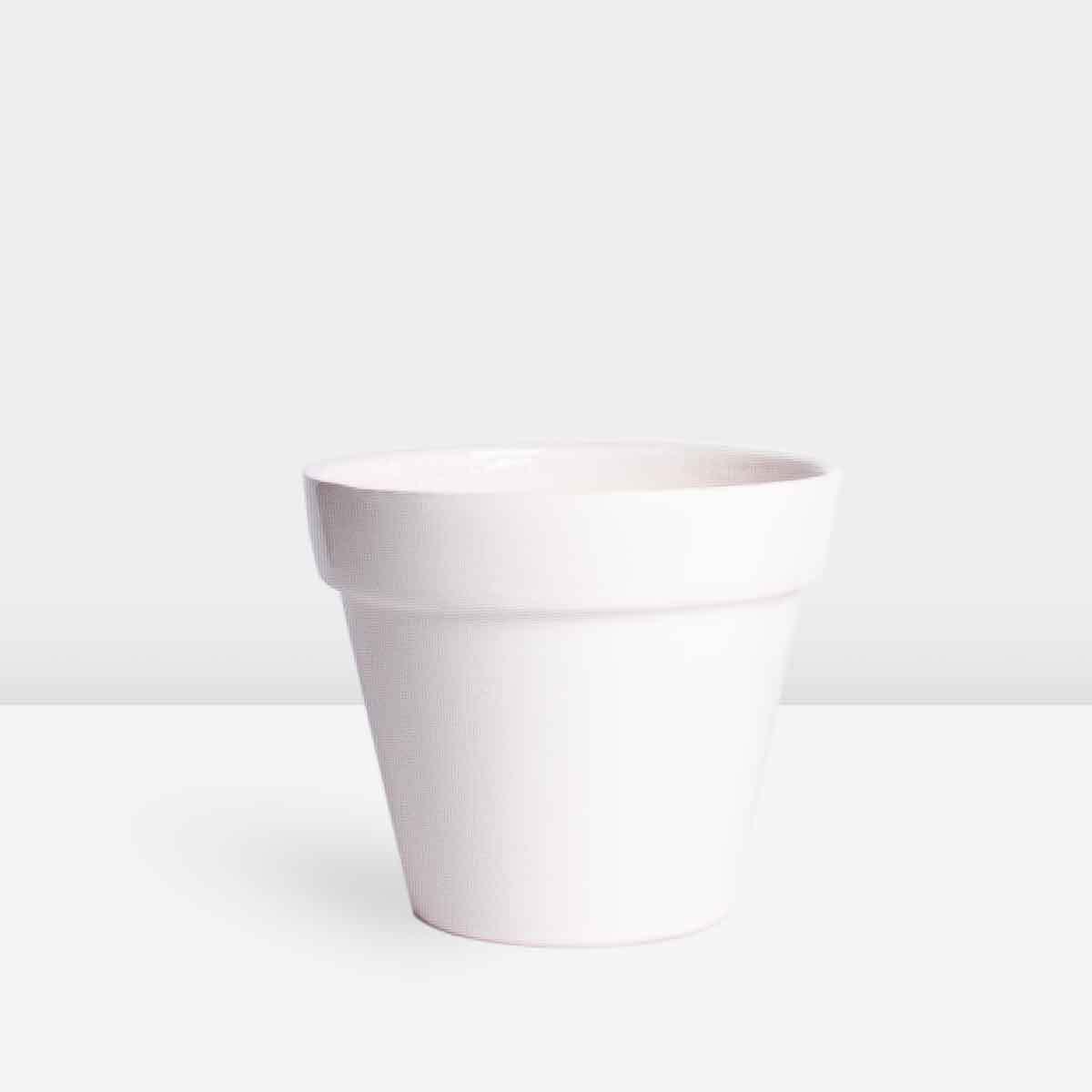 large-edged-white-ceramic-pot گلدان سرامیکی لبه دار بزرگ سفید