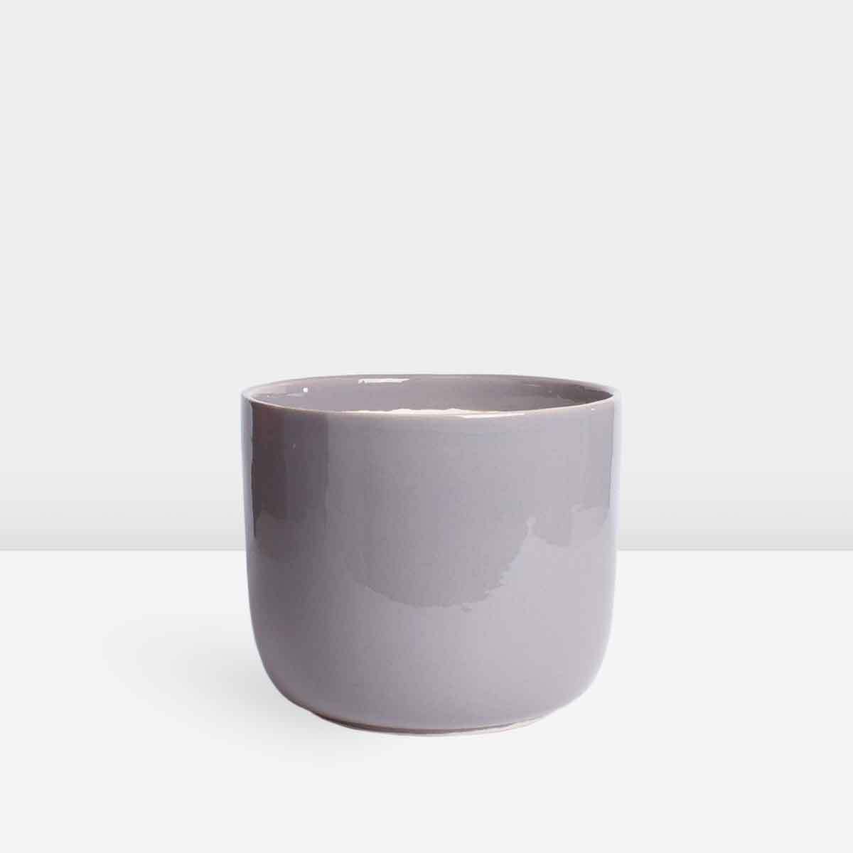 large-round-ceramic-gray-pot گلدان سرامیکی گرد بزرگ خاکستری