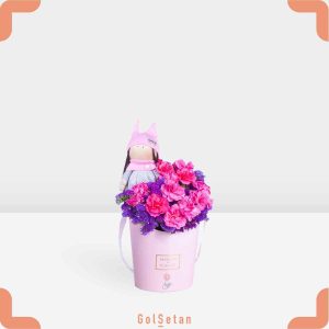 باکس میخک صورتی و عروسک آنیسا