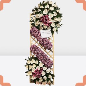 تاج گل آنتوریوم و داوودی شیک