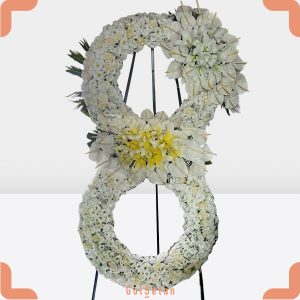 تاج گل حلقه ای دو طبقه شیک