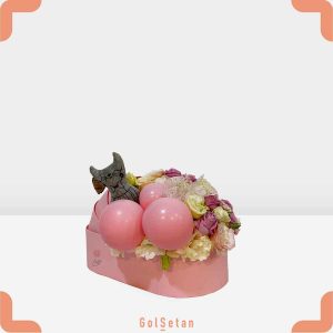 باکس رز و لیسیانتوس صورتی و بادکنک زیبا