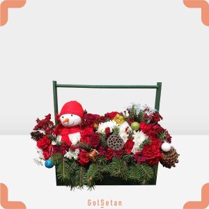 باکس چوبی رز قرمز و عروسک خاص