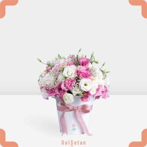 باکس لیسیانتوس سفید صورتی شیک