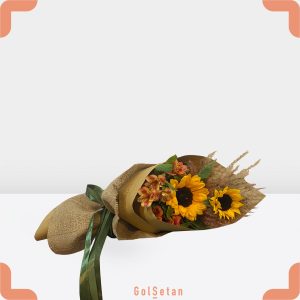 دسته گل آفتابگردان و آلسترومریا خاص و جذاب