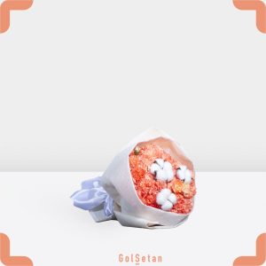 دسته گل میخک و پنبه زیبا