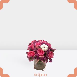 باکس گل رز صورتی و سرخابی خاص
