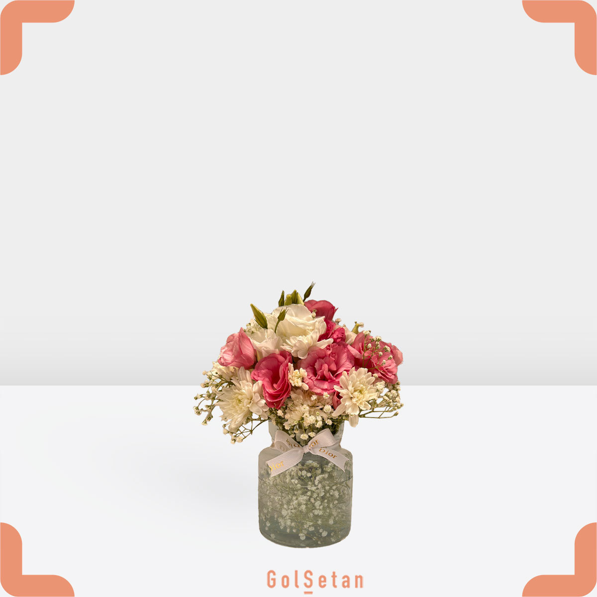 white-lisianthus-chrysanthemum-box باکس گل لیسیانتوس و داوودی جذاب